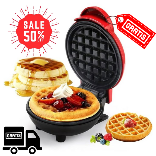 Mini Wafflera Eléctrica Antiadherente