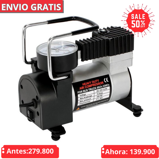 Compresor DutyPro portátil de aire 12V (INFLADO RAPIDO)